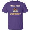 Jazz - A Louisiana Kitchen Purple t-shirt with the text "Who's Your Crawdaddy?" above a cartoon crawfish in a pot. Kansas City, Columbia