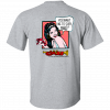 Jazz - A Louisiana Kitchen Gray T-shirt with a pop art graphic of a woman holding a crawfish, text bubble saying, "You want me to suck what?", and the words "Jazz a Louisiana Kitchen. Kansas City, Columbia