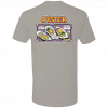 Jazz - A Louisiana Kitchen Gray T-shirt with a colorful graphic titled "How to Eat a Raw Oyster," depicting three illustrated steps on eating oysters. Kansas City, Columbia