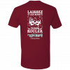 Jazz - A Louisiana Kitchen Maroon T-shirt with white text and crawfish graphics, reading "Laissez les bons temps rouler" and "Jazz," above a trumpet, symbolizing Louisiana culture. Kansas City, Columbia